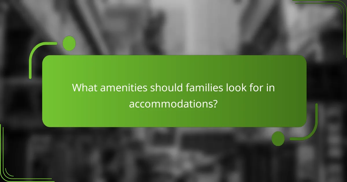 What amenities should families look for in accommodations?