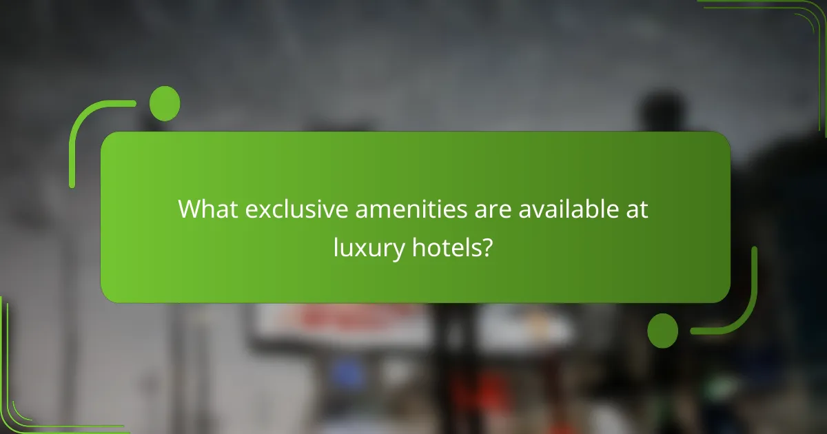 What exclusive amenities are available at luxury hotels?