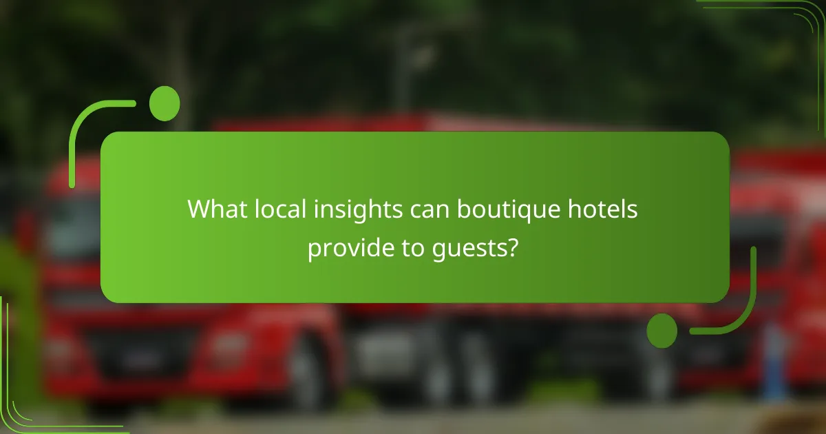What local insights can boutique hotels provide to guests?